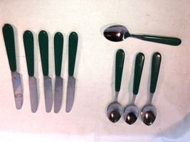 23 Green Handled Oneida Forks And Knives Mint - $19.99