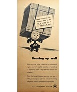 1944 BELL TELEPHONE SYSTEM &quot;Bearing up well&quot; Long Distance-Vintage Print... - $11.77