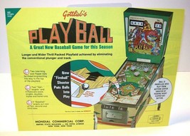 Playball Pinball FLYER Original NOS Vintage 1971 Game Retro Baseball Artwork - $67.95