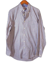 TOMMY HILFIGER MEN&#39;S Medium CASUAL BUTTON DOWN SHIRT EUC - $16.78