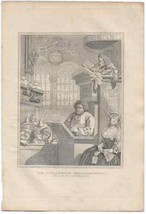 Sleeping Congregation Hogarth Satirical Print Lithograph - £22.86 GBP