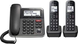 Panasonic Expandable Corded/Cordless Phone System with Answering Machine and One - £83.12 GBP