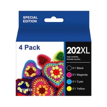 202Xl 202 Ink Cartridges High Capacity Black & Standard Color - 4 Pack Remanufac - £72.33 GBP