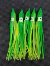 5pk Mahi Mahi Green Yellow NAKED Trolling Skirts 5 inch 12 cm Small Boat... - £2.29 GBP