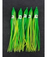 5pk Mahi Mahi Green Yellow NAKED Trolling Skirts 5 inch 12 cm Small Boat... - $2.92