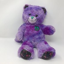 Vintage Build A Bear Purple Peace Sign Kitty Cat Plush Stuffed Animal So... - €42,89 EUR