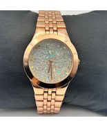 Accutime Crystal Dial Rose Gold 34mm Women’s Watch Working - $27.22 CAD