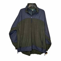 Orvis Men&#39;s Jacket Outdoor Vtg. 90&#39;s Fleece Colorblock Quarter Zip Green XL - £24.54 GBP