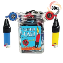 Full Jar 30x Leashes Lighter Leash Premium Retractable Clip | Assorted Colors | - £66.14 GBP