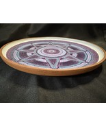 Large Handcrafted Terracotta Art Plate 11.75” Purple Mandala Dot Design ... - $54.82 CAD