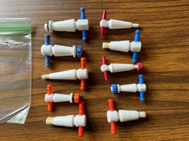 Stopcock Teflon 10 Pieces Various Sizes Fluid Valve Quality Lab Glassware - €68,73 EUR