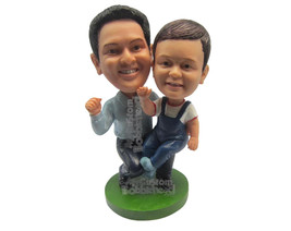 Custom Bobblehead Father And Son Having A Great Time Outdoors - Parents &amp; Kids D - £117.79 GBP