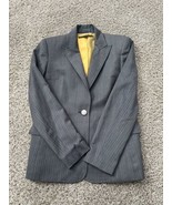Anne Klein Pin Stripe Gray Blazer Petities Size 0P Jacket Career Business - $22.84 CAD