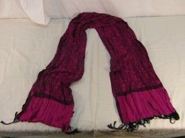 RUYISA Purple Black 100% Viscosa Scarf Wrap Around Extremely Soft Colorful 31714 - £12.28 GBP