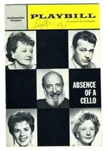 Playbill Absence of a Cello Premiere Performance 1964 Fred Clark Ruth White - £19.84 GBP