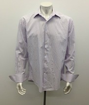 Nautica Light Purple /White Striped Long Sleeve Men&#39;s Button Down Dress ... - $14.36