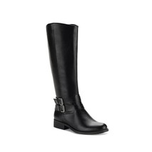 Style Co Womens 6 M Black Faux Leather Knee High Riding Boots NIB SU2 - $546.65 MXN