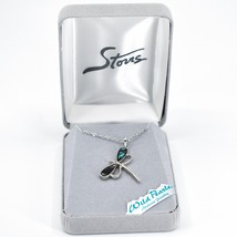 A.T. Storrs Wild Pearle Abalone Shell Delicate Dragonfly Pendant &amp; Necklace - £15.78 GBP