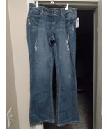 Ariya Jeans Womens 13/14 Embroidered Bootleg Flap Pocket Stretch Denim - $28.61