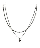 Vintage Dyadema 925 Italy Sterling Silver Necklace Heart Necklace 15” - £35.39 GBP