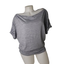 WE THE FREE Astrid Gray Short Sleeve Cowl Neck Cropped Top Size Medium - $24.75