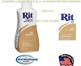 TAN #16 RIT Fabric DYE choose Liquid Bottle or Powder Concentrate - £14.36 GBP+