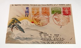 Karl Lewis 1935 Peint à la Main Aquarelle Housse Japon To CT, USA Tatsut... - $236.12