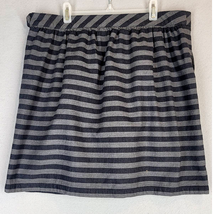 Gap Skirt Women&#39;s Size 6 Mini Gray Black Striped Pleated Pockets Side Zip - £8.48 GBP