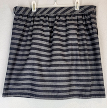 Gap Skirt Women&#39;s Size 6 Mini Gray Black Striped Pleated Pockets Side Zip - £8.11 GBP