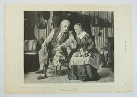 Antique 1884 Print &quot;Old Folks At Home&quot; from J.G. Brown Painting, The Gra... - £47.17 GBP