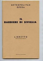 Il Barbiere Di Siviglia Metropolitan Opera Libretto Barber of Seville Rossini - £14.09 GBP