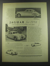 1958 Jaguar Mark Eight Saloon, 3.4 Litre, 2.4 Litre and XK150 Advertisement - £14.72 GBP