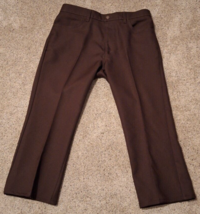 VTG Levi&#39;s 517 Pants Mens 36x25 Brown Western Boot Cut Polyester Gold Letter Tag - £14.39 GBP