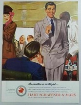 1947 Print Ad Hart Schaffner &amp; Marx Men&#39;s Clothes Dapper Man in Suit See... - £11.36 GBP