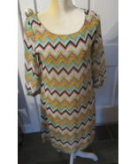 Miss 2 Day Lined multi color Chevron Stripe  Dress Size S - $8.99