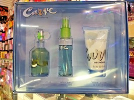 Curve By Liz Claiborne Edt Gift Set 1.7 Oz Edt Spray Body Mist + Lotion Her Rare - £39.53 GBP