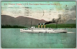 CPR Flyer Princess Victoria Steamer Steam Ship 1908 DB Postcard I9 - £5.38 GBP