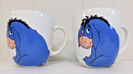 Lot 2 Disney Store Eeyore Smile 3D Winnie The Pooh Large 4.5” Coffee Tea Mug Cup - $19.79
