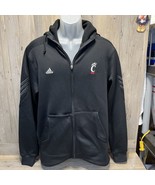 UC University of Cincinnati Adidas Black Full Zip Hoodie Climawarm Size ... - $18.65