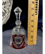 Vintage Anne Hutte Bleikristall RED Flower  7.25” Bell German Lead Crystal - £9.34 GBP