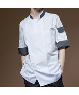 Unisex Chef Black White Short Sleeve Culinary Catering Coat Shirt Jacket - €20,83 EUR