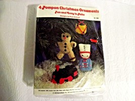  Pompon Christmas Ornament Kit Set of 4 NeedleMagic Vintage New  - £9.46 GBP