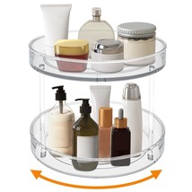 2 Tier Lazy Susan Turntable Spice Rack Organizer For Kitchen Cabinet, Farmhouse  - £32.07 GBP
