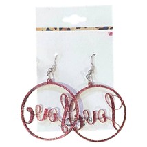 Southern Attitude women's glittery love hoop earrings size One Size - $633.60 MXN