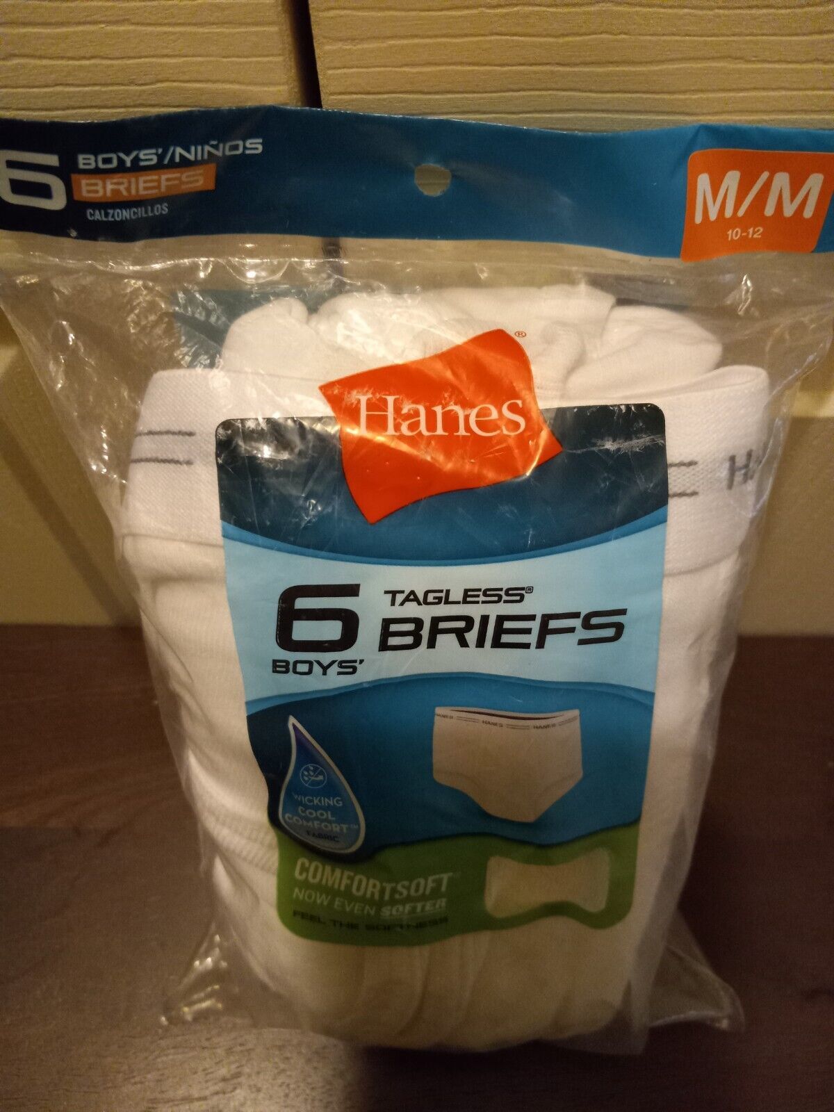 New Hanes Boys Size 10-12 White Briefs Tagless - $5.97