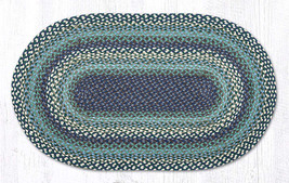 Earth Rugs C-503 Blueberries &amp; Cream Oval Braided Rug 27&quot; x 45&quot; - £54.11 GBP