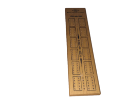 Vintage ES Lowe Wooden Cribbage Board Metal Pegs Milton Bradley 20143 - $19.79