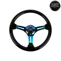 Brand New 350mm 14&#39; Universal JDM Mugen Black Deep Dish ABS Racing Steer... - £51.13 GBP