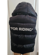 OFF WHITE c/o VIRGIL ABLOH Black Quilted Down Vest with &quot;FOR RIDING&quot; on ... - £717.18 GBP
