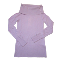 NWT Qi Cashmere Button Cowl Turtleneck in Lilac Purple Pullover Sweater XS - £57.55 GBP